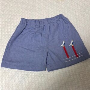 TBBC Blue gingham shorts with adorable bird detail